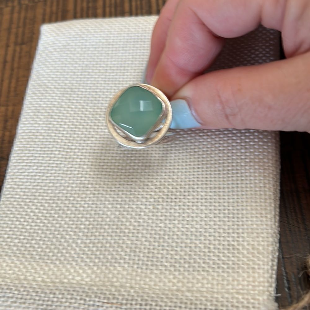 Beautiful large stone ring in silver - Picture 4 of 4